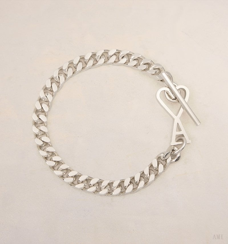 Ami Paris Ami De Coeur Chunky Bracelet Argent Femme | TGH-67893175