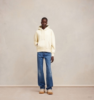 Ami Paris Ami Alexandre Mattiussi Hoodie Blanche Femme | STQ-66174109