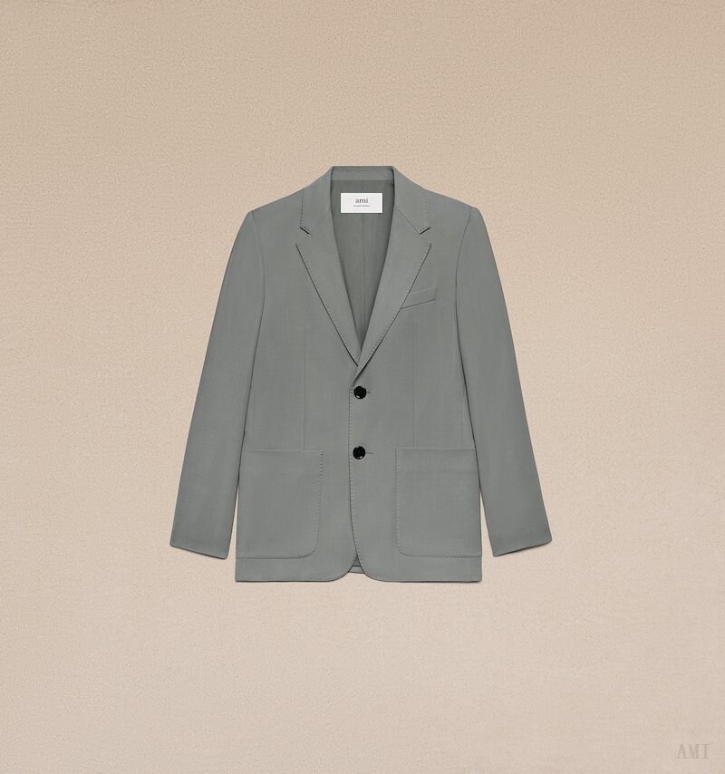Ami Paris Two Buttons Jacket Grise Homme | WPC-08732289