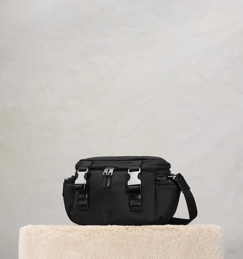 Ami Paris Ami De Coeur Messenger Bag Noir Homme | NAR-34046401